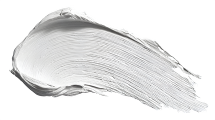 HD realistic white acrylic paint brush stroke isolated on white png