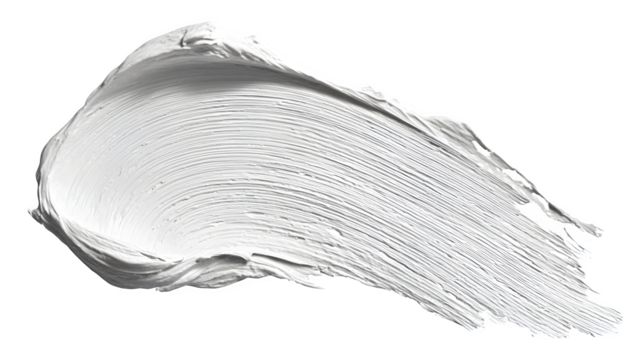 HD realistic white acrylic paint brush stroke isolated on white png