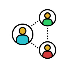 Profile Icons Connected with Dotted Lines for Social Network Concept