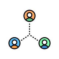 Profile Icons Connected with Dotted Lines for Social Network Concept