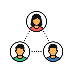 Profile Icons Connected with Dotted Lines for Social Network Concept