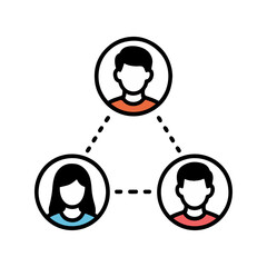 Profile Icons Connected with Dotted Lines for Social Network Concept