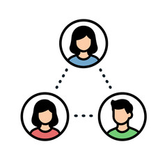 Profile Icons Connected with Dotted Lines for Social Network Concept