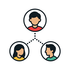 Profile Icons Connected with Dotted Lines for Social Network Concept