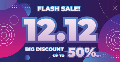 Fototapeta premium Flash Sale Banner 12.12