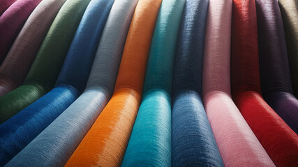 A close-up of colorful cotton fabrics showing a vibrant textile pattern