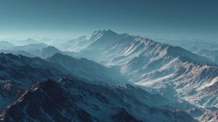 Majestic mountain range panorama of a snowy alpine landscape