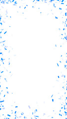 blue and white confetti border frame isolated on transparent background ,png celebration and black friday big sale shopping vertical social media design element	