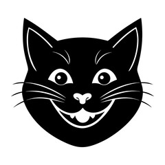 smiling cat face vector 