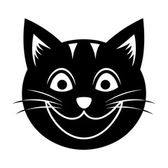 smiling cat face vector 