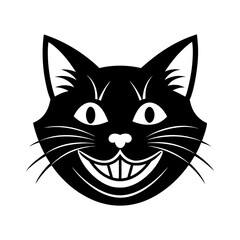 smiling cat face vector 