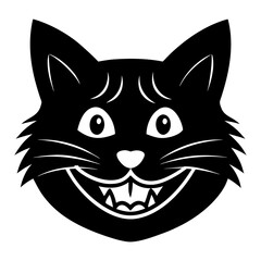 smiling cat face vector 