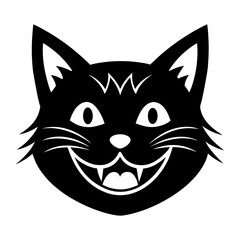smiling cat face vector 