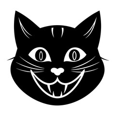 smiling cat face vector 