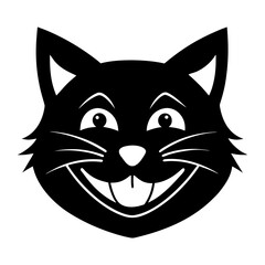 smiling cat face vector 