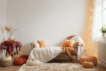 living room in autumn colors