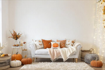 living room with sofa autumn
