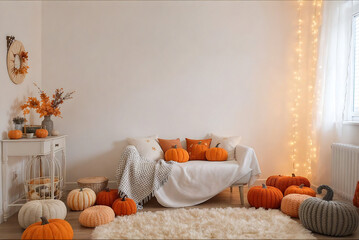 autumn design interior with sofa