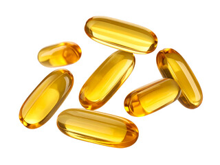 Fish oil softgel capsules closeup health supplement, omega-3 fatty acids, essential nutrition for brain, heart, and joint support, daily wellness routine.