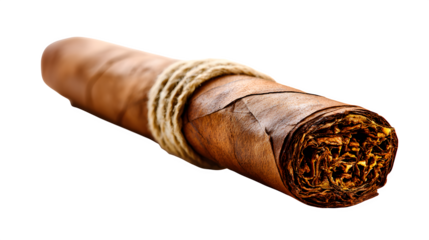rolled tobacco cigar isolated on white