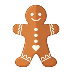 Gingerbread Man Cookie Isolated on White Background 1.