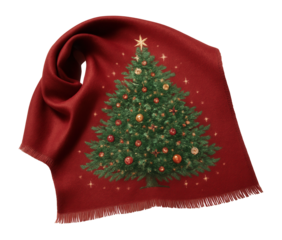 Scarf with a Christmas tree motif