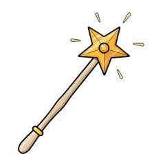 Magical Golden Star Wand with Sparkles.
