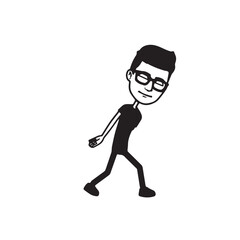 Handsome Man Black and White Illustration Vector Image Male Portrait Fashion Sketch Line Art Design