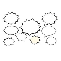 set of comic speech bubbles