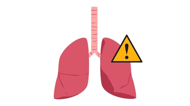 Lung disease illustration animation. Respiratory disease