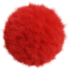 3d render of Red fluffy fur sphere shape