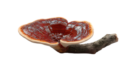 HD realistic Ganoderma lucidum reishi mushroom concept isolated on white png