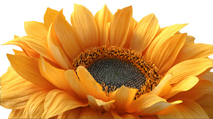 HD realistic sunflower bloom isolated on white png