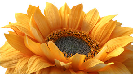 HD realistic sunflower bloom isolated on white png