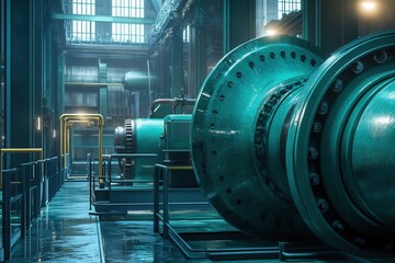 Fototapeta premium flawless visual of Turbine Green Energy Electricity Technology Concept realistic image photo high detail 8k