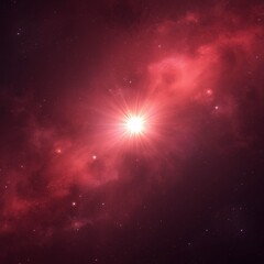 An abstract, bright blue nebula fills the night sky, a swirling dust of stars and light illuminating the dark cosmos