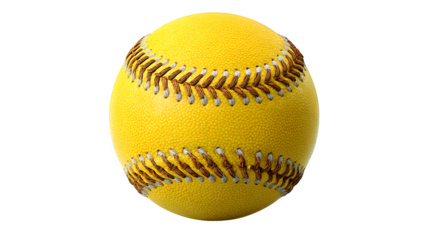 HD realistic yellow soft baseball ball isolated on white