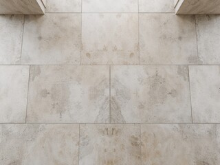 Naklejka premium Abstract Stone Floor Textured, Light Beige and Gray, with Minimalist Architectural Elements.