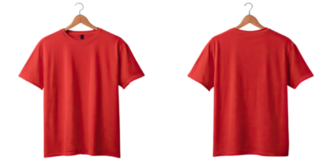 Red t-shirt on hanger
