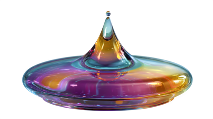 colorful shiny water droplet isolated on white