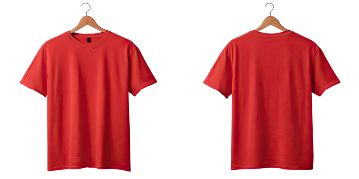 Red t-shirt on hanger