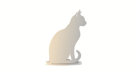 Minimalist Vector SVG Cat Silhouette Icon in Monochrome Gray Flat Design