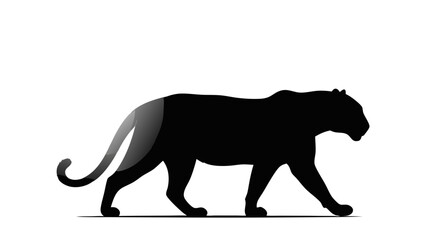Minimalist Vector SVG Illustration of a Black Panther Silhouette in Flat Style for Digital Media