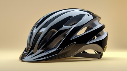 Fototapeta premium Yellow Cycling Helmet for Safety and Comfort – Modern Lightweight Bike Helmet Design