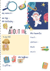 back to school, Cute All about me, cute cartoon all about me and student, baby shower card, school all about me, hand drawn png