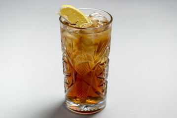 rum and cola cocktail in a tall glass