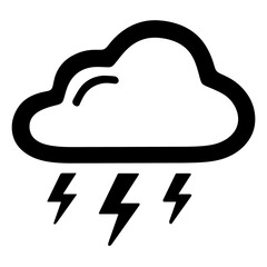 Weather thunderstorm symbol isolated on transparent background
