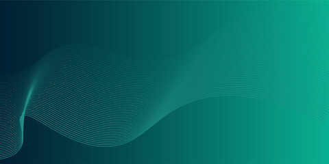 Digital technology soft green lines background. Cyber concept.