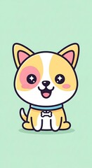 Obraz premium Adorable Cartoon Dog Illustration.