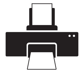 Printer Icon Vector for web. Isolated black printer icon on white background
